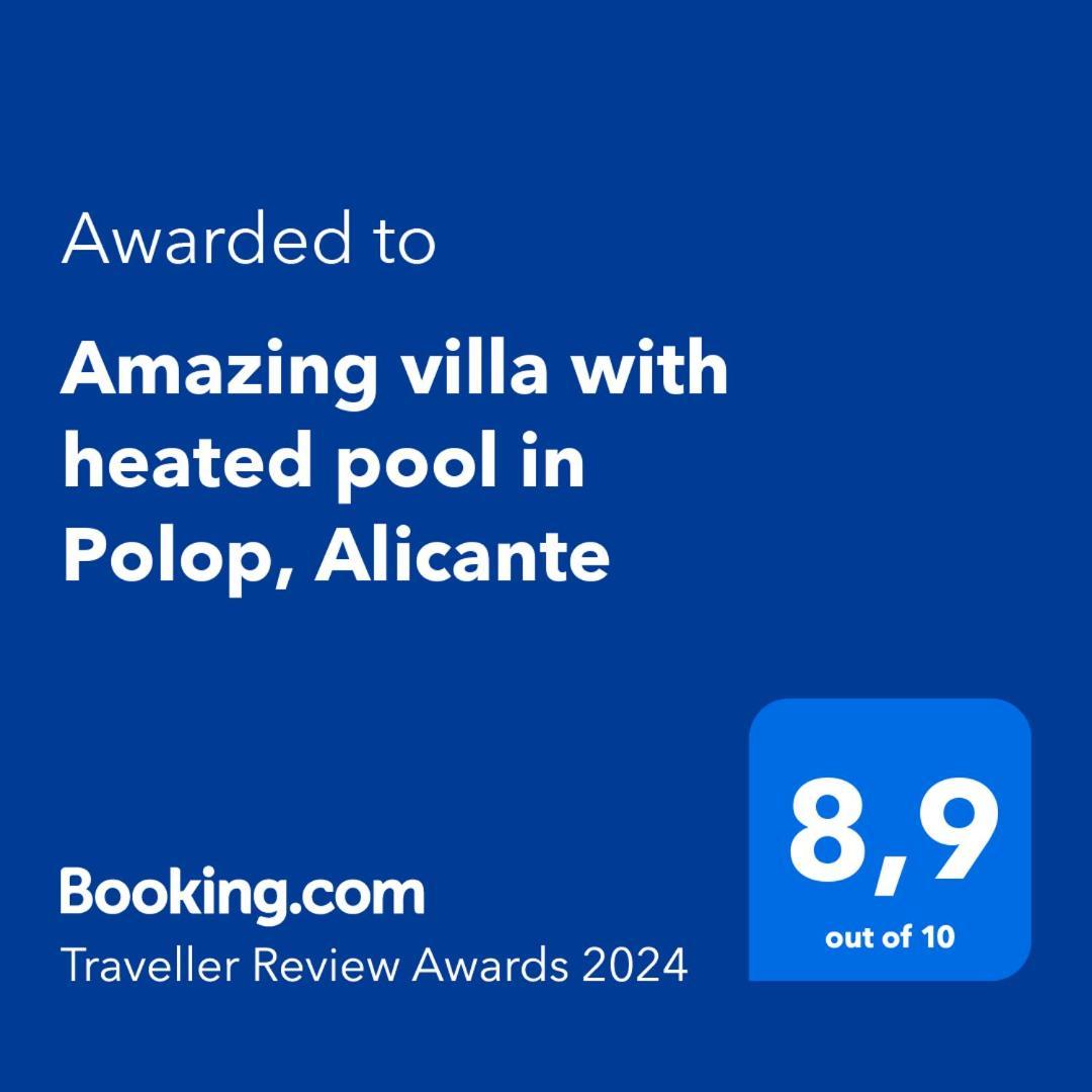 Villa Blanka, Amazing Villa With Hot Tube & Heated Pool In Polop, Alicante Exterior photo